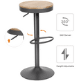 thumbnail image 3 of Kidol&Shellder Wooden Bar Set of 2 Stools Modern Swivel Backless Gray Round Barstools, 3 of 6