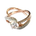 thumbnail image 2 of YYKihy Rose Gold Diamond Ring Female European American Micro Inlaid Zircon Full Diamond Ring, 2 of 9