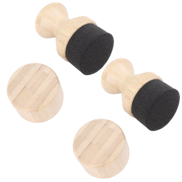 Oil Applicator Scrub Brush Set, Leakproof Holder Oil Wax Applicator Ergonomic Handle Uniform for Wooden Spatula