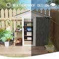 thumbnail image 4 of S-HOME Weatherproof 6 x 4 FT Grey Iron Frame Outdoor Storage Shed with Metal Shelving for Tools and Bike Storage Solutions, 4 of 8