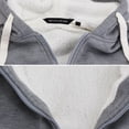 thumbnail image 3 of Men's Heavyweight Thermal Zip Up Hoodie Warm Sherpa Lined Sweater Jacket (Light Grey, XL), 3 of 4