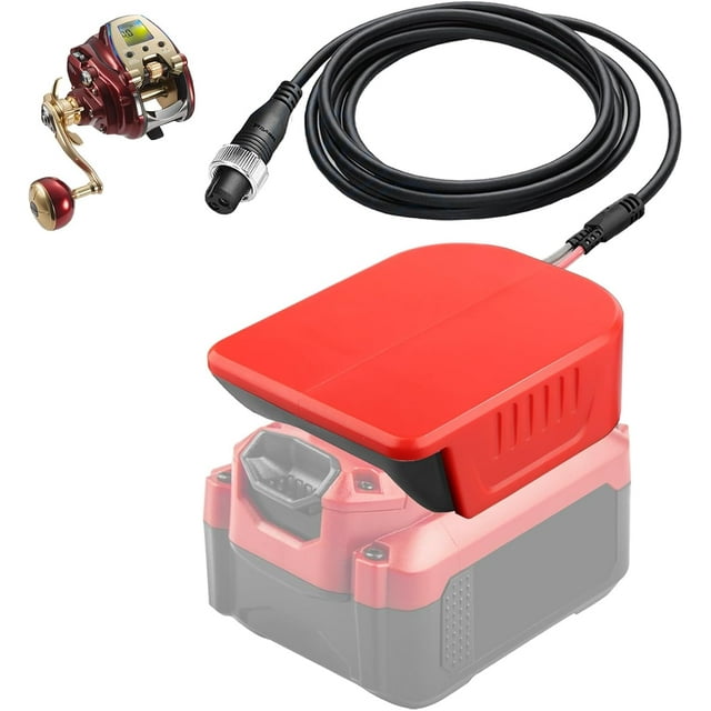Adaptador de Batería de Carrete de Pesca Cable de Alimentación para Artesano 20V V20 Dewalt makita Milwaukee M18 18V Batería Compatible con Daiwa 14.4V SEABORG 800MJ,SABORG 1200MJ 1200 800 Pesca E...
