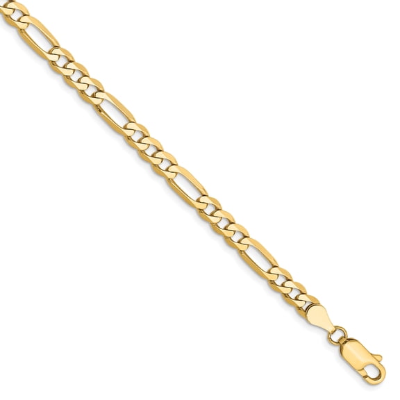 14K Yellow Gold 4.75mm Flat Figaro Chain