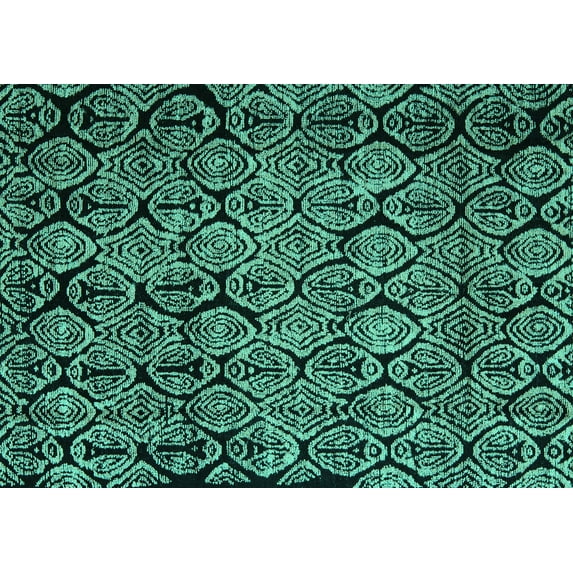 Ahgly Company Indoor Rectangle Abstract Turquoise Blue Modern Area Rugs, 7' x 10'
