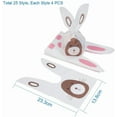 thumbnail image 2 of 100 bolsas de plástico con forma de orejas de conejo, 25 estilos, para dulces, postres, galletas, repostería y pasteles, con bonitas orejas de conejo, 23,3 x 13,8 cm., 2 of 8