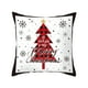 thumbnail image 4 of Juego de 4 fundas de almohada decorativas cuadradas de 18 x 18 pulgadas con diseño de copos de nieve y árbol de Navidad, 4 of 5