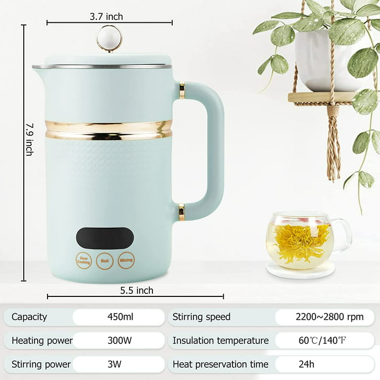 600ml Health Pot Mini Electric Kettle Portable Stew Cup Boiling Water Tea  Pot Heating Cup for Office Home Health Preserving Pot