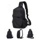 thumbnail image 2 of Pequeña mochila negra de Crossbody de la honda, mochila de nylon del puerto del cargador USB del viaje de la bicicleta que camina, 2 of 7