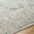 thumbnail image 6 of Hauteloom Nimat Machine Washable Damask Area Rug for Living Room, Bedroom, Dining Room - Farmhouse Traditional Floral Carpet - Beige, Gray, Slate Blue - 5'3" x 7', 6 of 10