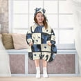 thumbnail image 7 of FORMRS Wearable Blanket Hoodie with Sleeves for Kids Cozy Flannel Sweatshirt, Black and Blue Cat, 7 of 7