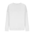thumbnail image 4 of Womens Oversized Sweatshirts Crewneck Y2k Crop Pullover Tops for Teen Girls Long Sleeve Cotton Plain Sweater (L, White), 4 of 5