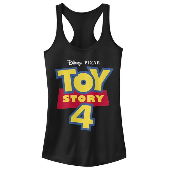 Junior's Toy Story Classic Logo Racerback Tank Top Black Large
