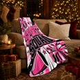 thumbnail image 3 of Pink Black And White Spirit, Bold Cheer Graphic Style for Cheerleading Fans And Team Supporters, Housewarming Gift with Cozy Flannel Blanket, Home Decor for Bedroom And Living Room And Game Room, 3 of 9