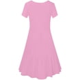 thumbnail image 4 of DailyTrove Women's Multi Color Square Neck Short Sleeve Flared Dress, Romantic Outerwear for Summer Date Nights Seaside Trips, 4 of 6