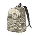 thumbnail image 2 of Balery Vineyard Landscape Vintage Canvas Backpack for Men and Women - Large Capacity, Durable Travel Laptop Bag for School, Work, Hiking, and Outdoor Activities, 2 of 7