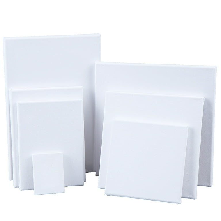 Yeaqee 50 Pcs Mini Painting Canvases 4 x 4 Inch Stretched Canvases Panels  Square Blank White Small Canvas Boards for Oil, Acrylic Watercolor Paint