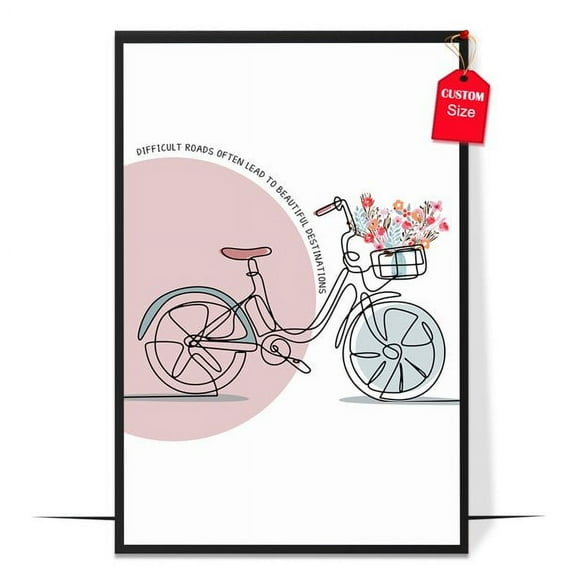 LOLUIS Difficult Roads Cycle Poster, Mental Health Poster, Positive Inspirational Quote Print Wall Art Decor (Unframed 11"x17")