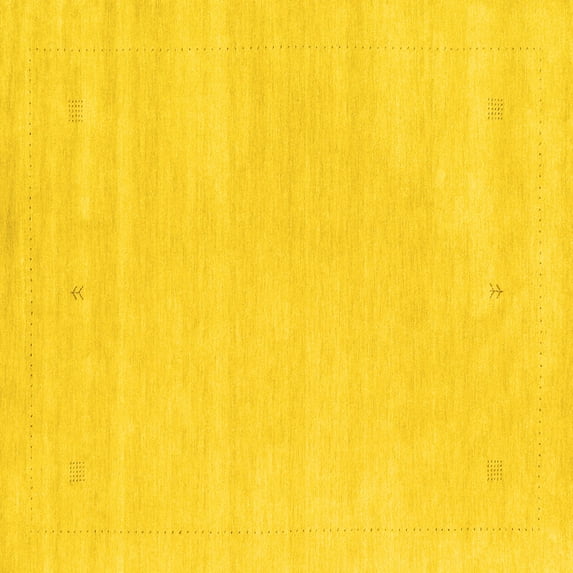 Ahgly Company Indoor Square Solid Yellow Modern Area Rugs, 7' Square