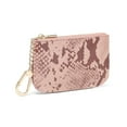 thumbnail image 6 of Daisy Rose Luxury Coin Purse Change Wallet Pouch for Women - PU Vegan Leather Card Holder with Oversized Metal Keychain and Clasp - Blush Python, 6 of 6