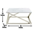 thumbnail image 2 of Steve Silver Zurich Contemporary 36" Faux Marble Coffee Table,White, 2 of 9