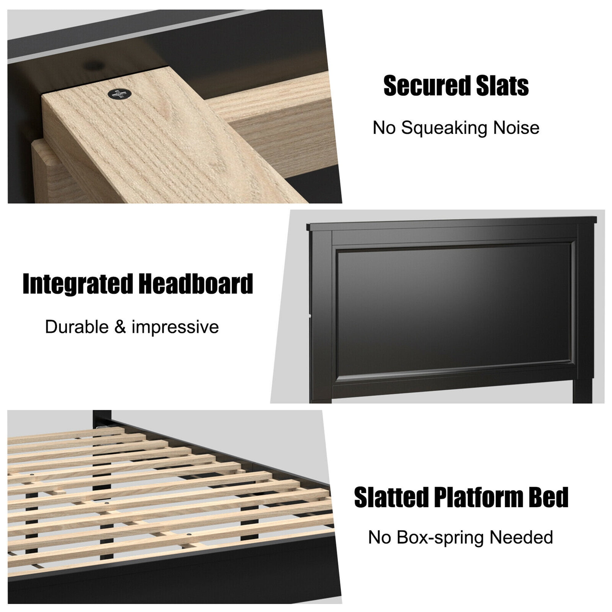 Knock on wood イス Amazon.com: ZINUS Vivek Wood Platform Bed Frame with