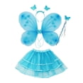 thumbnail image 3 of Disfraz de Hada para Niñas Disfraz de Princesa Tutu Personal para Niños Ala de Mariposa 4 Piezas/juego para Juegos de Simulación Favor de Fiesta Actua Azul Sunnimix disfraz de hada, 3 of 8