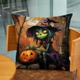 Anna Cowper Square Velvet Throw Pillow Covers Set 16" x 16" Halloween