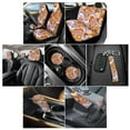 thumbnail image 2 of Renewold 80s 90s Groovy Hippie Flower Car Seat Covers Full Set Cup Holder Coaster Gear Shift Knob Cover Handbrake Cover Keychain Car Headrest Covers 11 Pcs Full Set, Hippie Floral Orange Pink, 2 of 7