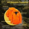 thumbnail image 5 of TrailCrest Adult Men’s Insulated & Waterproof Blaze Orange Tanker Jacket, 2X, Orange, 5 of 9