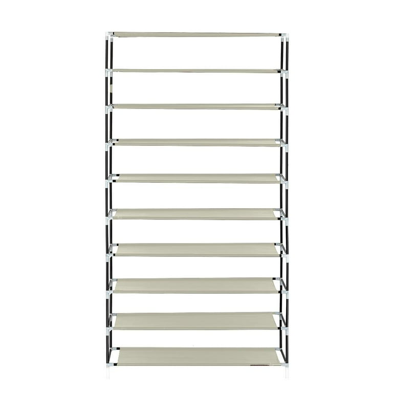 Zimtown 10 Tiers 45 Pairs Shoe Rack Shoe Shelf Shoe Storage Cabinet  Organizer Space Saving Shoes Tower with Non-woven Fabric Cover Closet, Free  Standing, Multiple Colors 