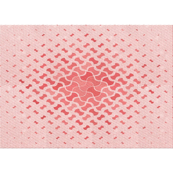 Ahgly Company Machine Washable Indoor Rectangle Transitional Pastel Red Pink Area Rugs, 7' x 10'