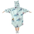 thumbnail image 2 of FORMRS Wearable Blanket Hoodie with Sleeves for Kids Cozy Flannel Sweatshirt, Ice Hockey, 2 of 7