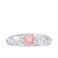 thumbnail image 4 of Rosec Jewels Certified Lab Grown Pink White Diamond Engagement Ring - Vintage Style Ring (1 Carat, Fancy Pink Color VVS Clarity), 14K White Gold, US 12.00, 4 of 8