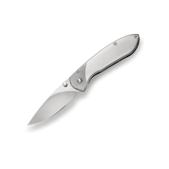 Buck Knives | 327 Nobleman Knife | Stainless Steel Pocket Clip | Folding Knife | Hunting, Camping and Outdoors | Lifetime Warranty | Heat Treated | Brushed Steel | 0327SSS-B