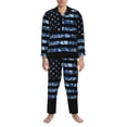thumbnail image 3 of Sikiie Navy Camouflage American Flag Mens Pajama Set, Soft Warm Long Sleeve Sleepwear, Cozy Button-Down Pjs for Men-XX-Large, 3 of 7