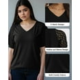 thumbnail image 5 of Aiyino Women’s Blouses And Tops Short Sleeve Loose Summer T Shirts,Black M, 5 of 9