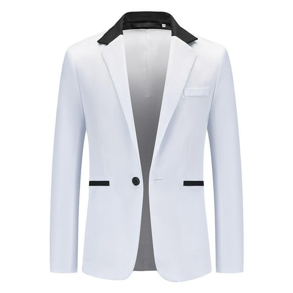 Suits Aqestyerly Men's Plus Size Coats New Casual Men's Suit Color Matching Single Breasted Slim Middle-Aged Suit Long Sleeve Hoodless Casual Outwear and Jackets