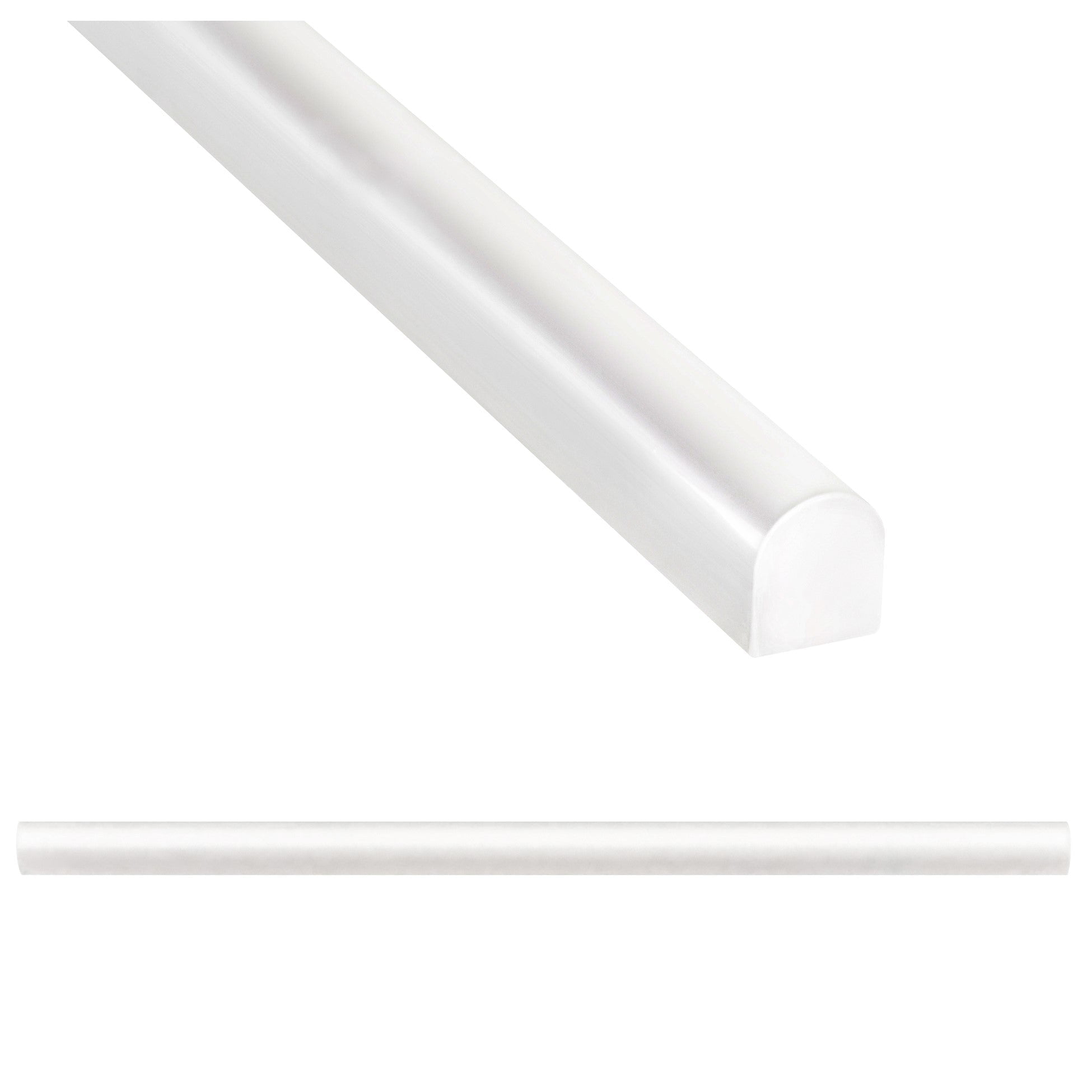 Bright White Glossy Cast Stone Pencil Liner Wall Tile Trim