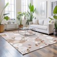 thumbnail image 3 of Area Rugs 5'x7', Brown White Floral Carpet Runner Indoor Outdoor Rugs Home Decor Aesthetic, Spring Botanical Leaves Farmhouse Non Slip Mats Washable Accent Rug for Living Room Bedroom, 3 of 8