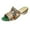 Green, variant on AnuYalue Low Block Heels Crystal Jeweled Sandals - Chunky Heeled Sandals for Women - Open Toe Chunky Heels - Slip on Heeled Sandal Mule- Heels for Party Wedding Dress Shoes