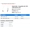 thumbnail image 2 of Clutch Cable - Compatible with 1985 - 1986 Chrysler Laser, 2 of 2