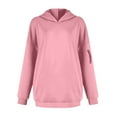 thumbnail image 6 of Lenpel Girls' Oversized Hoodies Casual Long Sleeve Hooded Tunic Sweatshirts Pullover Sweatshirt Tops with Pockets for Kids(Pink,10-11 Years), 6 of 6
