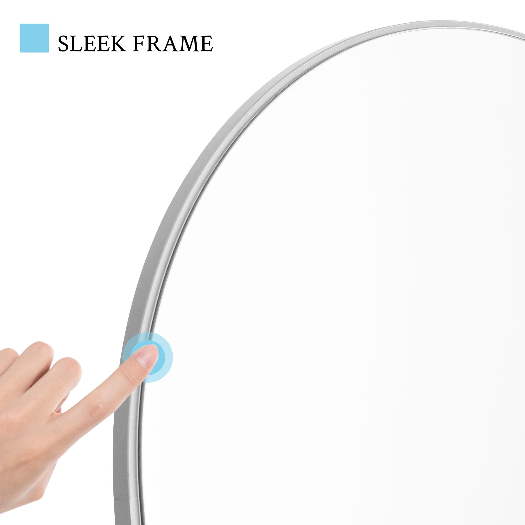 19 in x 58 in White Modern Wall Mirror