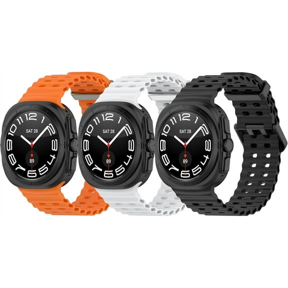 MYKOMI Compatible with Samsung Galaxy watch Ultra 47mm Watch Bands Women Men, Adjustable Sport Soft Silicone Replacement Bands Straps Wristbands Fit for Samsung Galaxy watch Ultra 47mm