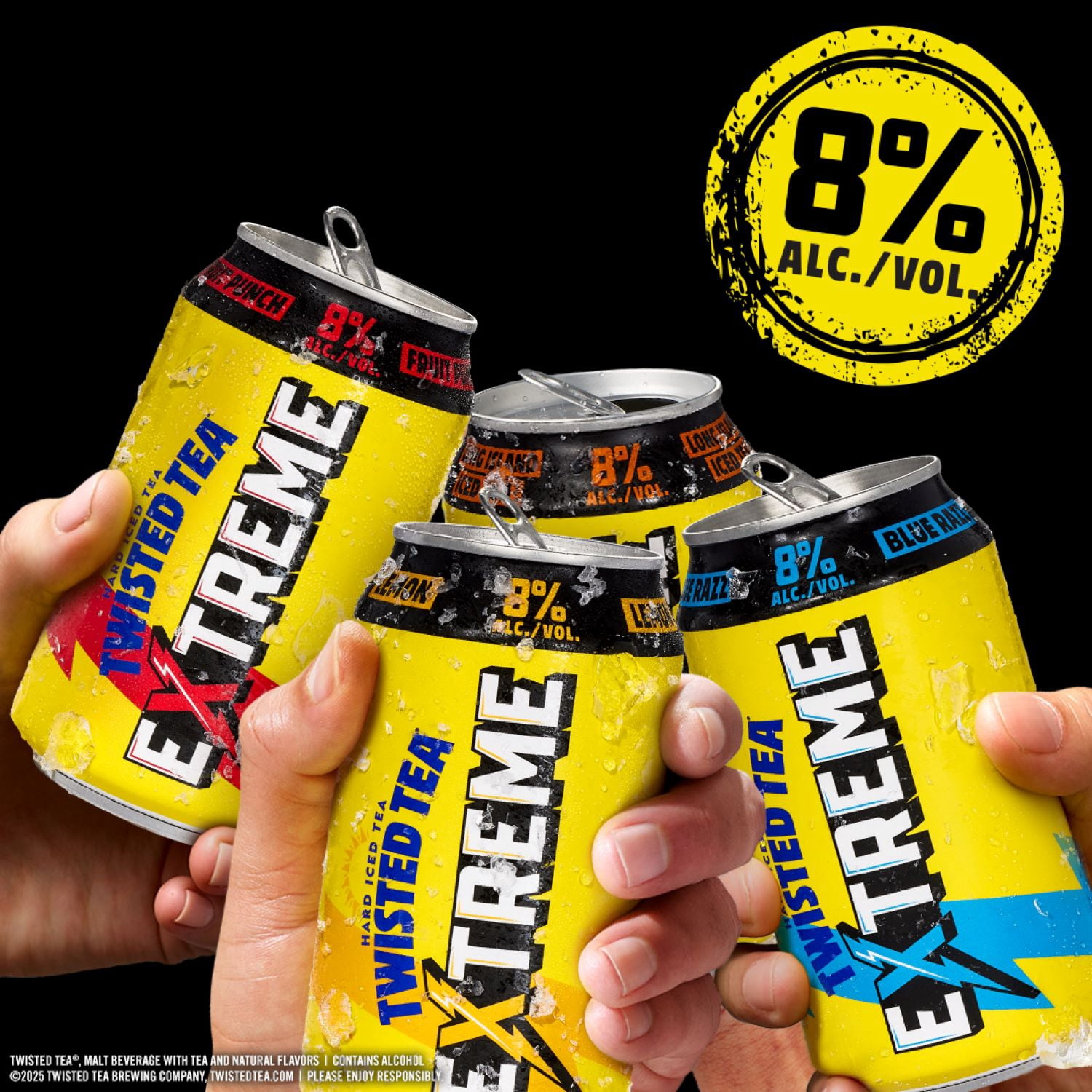 Twisted Tea Extreme Variety pack Hard Iced Tea, 12 pack, 12 fl oz Aluminum Cans, 8% ABV