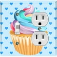thumbnail image 1 of Metal Light Switch Plate Cover Rainbow Cupcake Baby Blue Heart Wallpaper CAK029, 1 of 13
