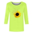thumbnail image 3 of Patlollav Pntutb Women T-Shirts Clearance,Ladies Print Mid-Length 3/4 Sleeve Blouse Tops, 3 of 7