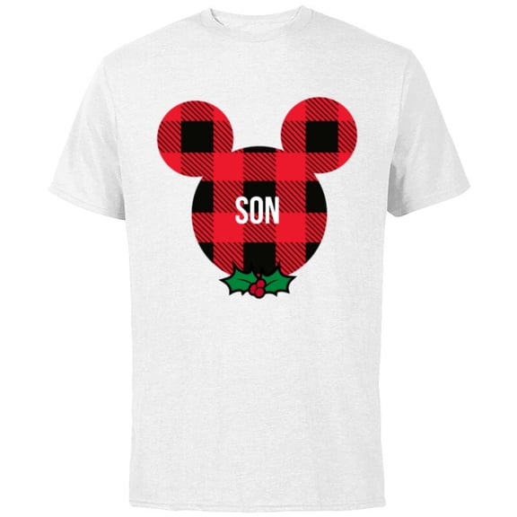 Disney Mickey Mouse SON Holiday Family - Short Sleeve Cotton T-Shirt for Adults - Customized-White