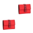 thumbnail image 1 of Monedero de Cuero Sonducket Mujer Rectangular Triple Pliegue Rojo 2Conjunto, 1 of 6