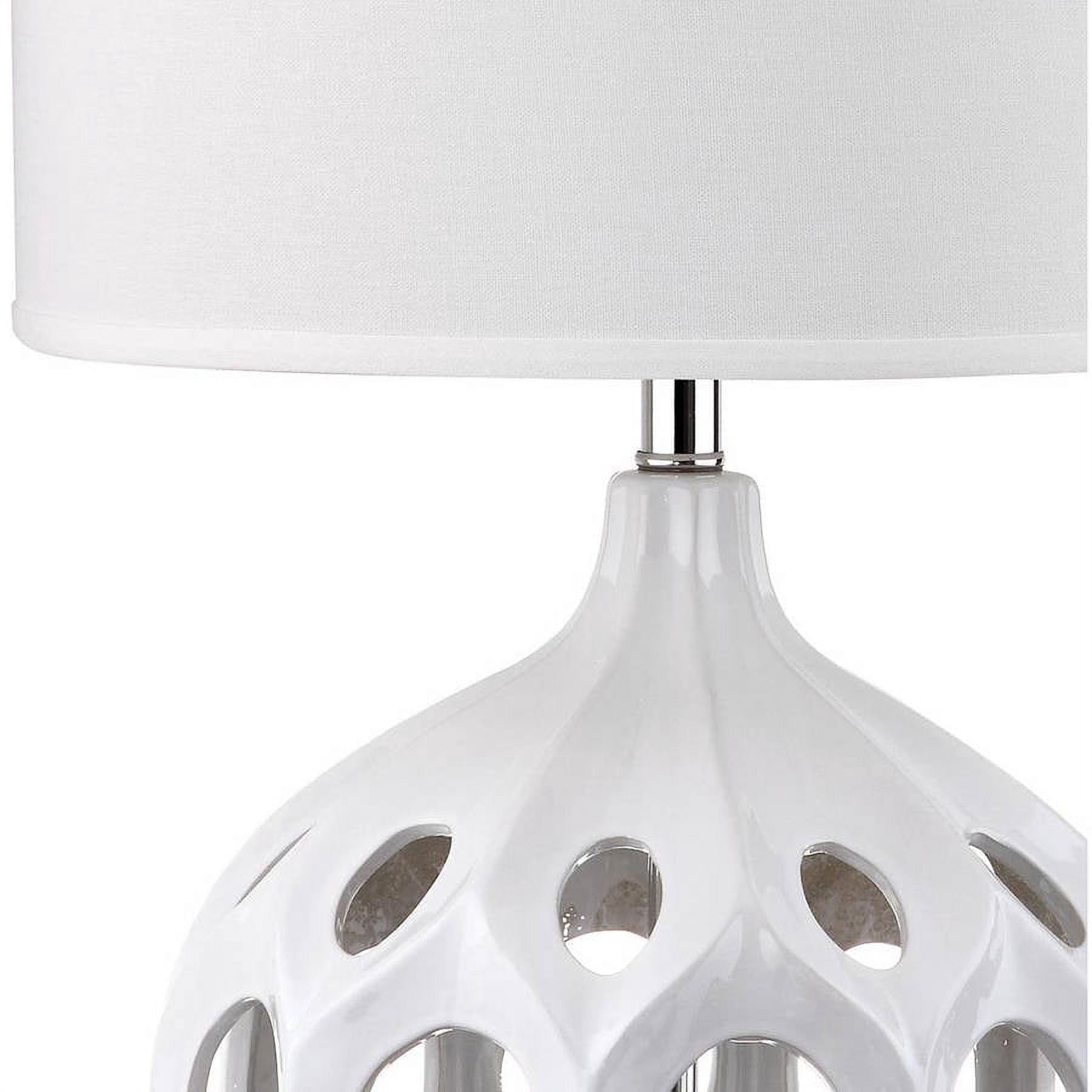 SAFAVIEH Regina 29 in. H Ceramic Solid Retro Table Lamp, White